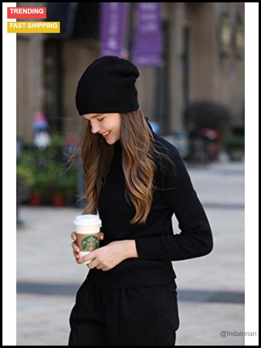 100% Cashmere Double Layer Beanie Ski Hat Warm Winter Cap